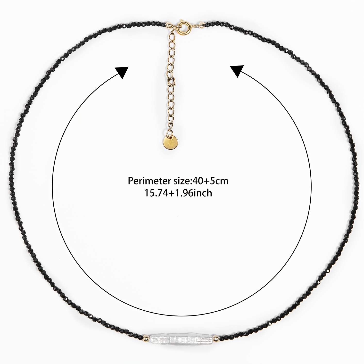 Women's Obsidian & Faceted Beads Necklace, Modern Elegance